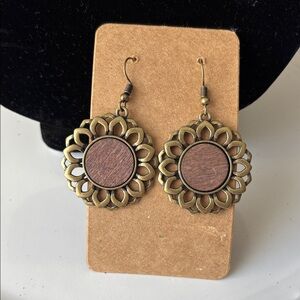 Elegant Bronze Floral Earrings